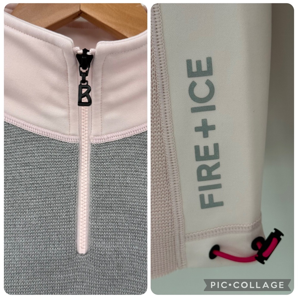 Bogner Fire + Ice Women's Wool Blend 1/4 Zip Pullover Pink Gray Women Medium - Picture 3 of 9